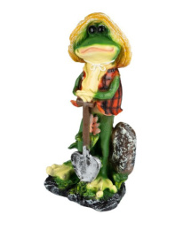 Фигурка садовая из полистоуна Лягушонок садовник 15х12х34см Park 169360