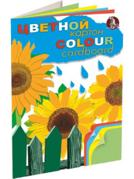Картон цветной 12 листов  4 цвета А4 Подсолнухи Н12