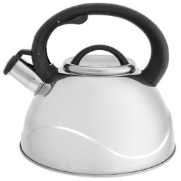 Чайник из нержавеющей стали со свистком 3,0л черная ручка Webber BE-0524
