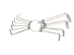 Ключи имбусовые набор 10шт. 1,5-10мм никелированные HEX, на кольце Sparta 112685