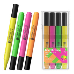 Текстовыделителей набор 4 цвета ErichKrause Visioline V-17 Light Neon 63560