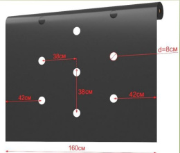 Укрывной материал (спанбонд) рулонный перфорированная мульча плотность 60 UV черный 1,6х100м (3 шах 38х38х8см) Агротекс 3ш