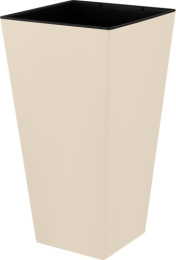 Горшок для цветов пластиковый London Cube со вставкой 34л 30х30см, калифорнийский миндаль InGreen IG780411006