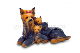 Фигурка садовая гипсовая Йорк со щенками 34х21см ГусьДекорЛюкс 14С05