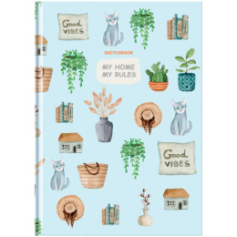 Тетрадь 100 листов скетчбук BG Good Vibes, твердый переплет С5т100_лм_ВЛ 9885