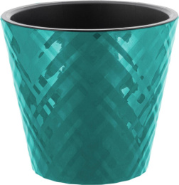 Горшок для цветов пластиковый Manhattan со вставкой 1,0л d-12,5см h-11,3см тропический лес InGreen IG670310096