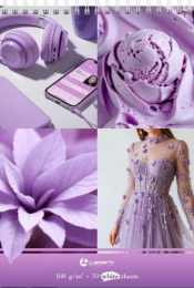 Тетрадь  30 листов А5 скетчбук Сиреневый коллаж, гребень, твердая подложка 128/031424 LAMARK99589