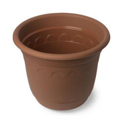 Горшок для цветов пластиковый Колывань с поддоном  3,7л d-22см h-18см терракотовый Martika С94Т