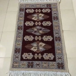 Коврик напольный хлопковый Kilim Usak 60х120см, коричневый L'Cadesi UK01 6120104