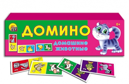 Домино детское Домашние животные, пластиковые детали ИН-0970