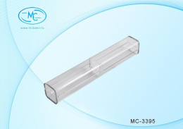 Футляр для ручек 15,5х3см пластиковый прямоугольный прозрачный с силиконовым держателем МС-3395