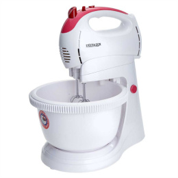 Миксер электрический с чашей 350Вт, 5 скоростей, "Турбо", белый с розовым Delta lux DL-5071C