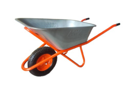 Тачка строительная 110л, 1-колесная с оцинкованным корытом и пневмоколесом d-395мм PR16" (4,00х8)/ 12мм Mawipro ТС-130