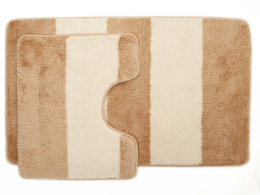 Комплект ковриков напольных для ванной и туалета на латекс. основе Be Maks Multi 2пр. 60х100см/60х50см толщина 18мм, св-коричнев Aqua-Prime 152-154