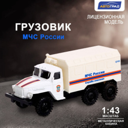 Машина инерционная металлическая Урал МЧС 1:43 в коробке Автоград 9123803