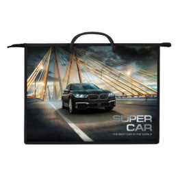 Папка для тетрадей А3 Hatber Super car, на молнии, с ручкой AMn_13086