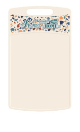 Доска разделочная пластиковая 260х155х3,5мм с прорезной ручкой Bergamo с декором Терраццо, светло-бежевый Homver 223134125/01