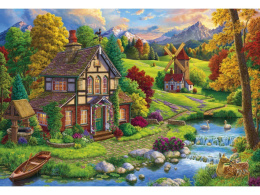 Алмазная мозаика на подрамнике 30х40см Сказочный домик в горах НД-8592