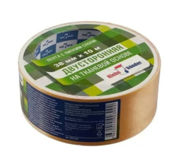 Скотч (клейкая лента) двусторонний тканевый 38мм х 10м, в инд/у Klebebander KPР310T