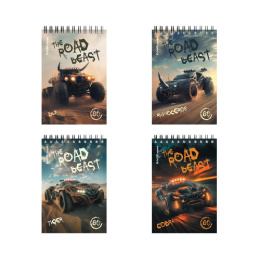 Блокнот А6  80 листов ErichKrause Road beast, гребень, в ассортименте 63386