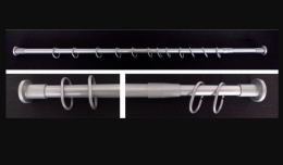 Карниз для ванной комнаты раздвижной прямой с кольцами 110-205см серый Comfort life
 509