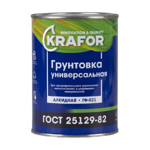 Грунт ГФ-021 серый, 0,8 кг, "KRAFOR" 26308