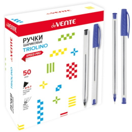 Ручка шариковая на масляной основе Devente Triolino Crystal, синяя, 0,7мм, трехгранная 5073828