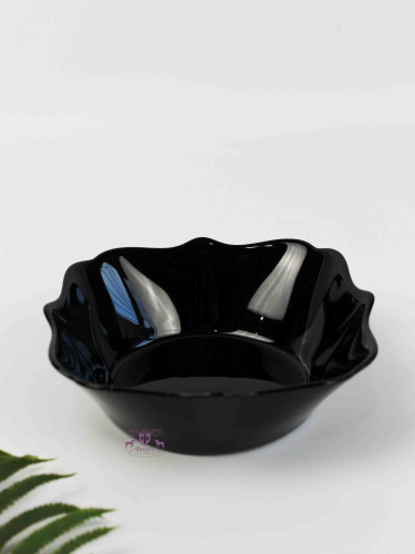 Салатник стеклокерамический квадратный 160мм/450мл черный Фокус 100ч-скв7