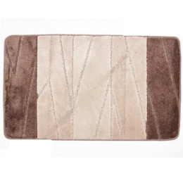 Комплект ковриков напольных для ванной и туалета на латекс. основе Enigma 2пр. 50х 80см/40х50см толщина 12мм, кофе Aqua-Prime