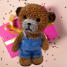 Копилка гипсовая Мишка в джинсах коричневый 12х20х7см ГусьДекорЛюкс 4К23К