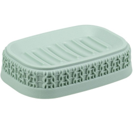 Мыльница настольная пластиковая Вязание 13,5х9,5х3,5см, фисташковый Idea М2238