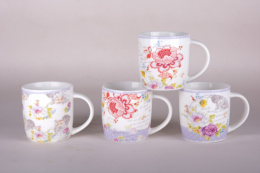 Кружка фарфоровая 350мл, 4 дизайна в ассортименте Коралл 8069