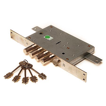 Замок врезной Гардиан-2112Т, с планкой Гардиан 1428