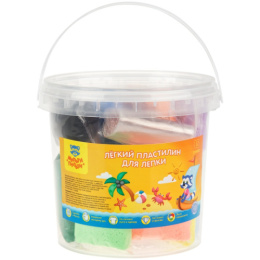 Пластилин 15 цветов 150г Супер легкий Мульти-Пульти, в ведре ЛП_38967