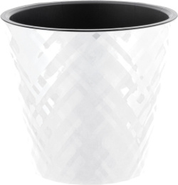 Горшок для цветов пластиковый Manhattan со вставкой 1,0л d-12,5см h-11,3см белоснежный жасмин InGreen IG670310048