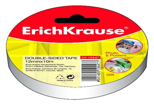 Скотч 12мм х 10м двусторонний ErichKrause 19447
