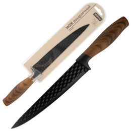 Нож стальной Tronto 200мм с покрытием non-stick, пластиковая ручка "под дерево", разделочный Mallony 110643