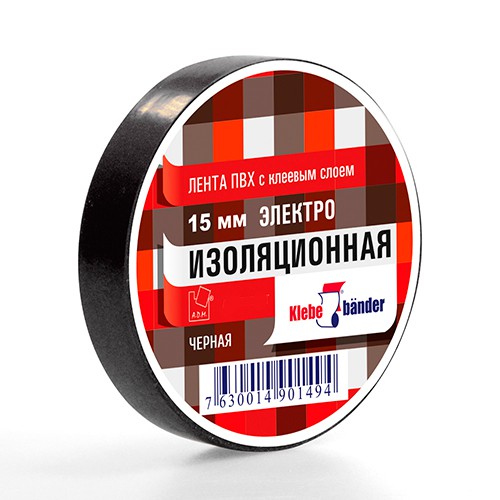 Изолента ПВХ 15мм х 20м черная Klebebander TIK506Т