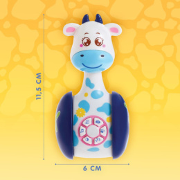 Неваляшка музыкальная пластиковая 11,5см Коровка Муму, в коробке Zabiaka SL-03150/4528862