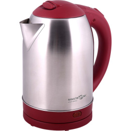 Чайник электрический 2,0л 1800Вт, нержавеющая сталь, диск, красный Maxtronic MAX-303