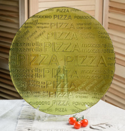 Блюдо стеклянное круглое 350мм Олива Декостек 888-Н7