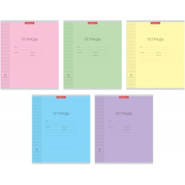 Тетрадь  12 листов косая линейка частая наклонная ErichKrause Классика 43334