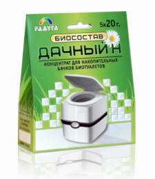 Биосостав Дачный-Н для накопительных бачков биотуалетов 5х20г Радуга