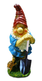 Фигурка садовая гипсовая Гном с черепахой 35х78см ГусьДекорЛюкс 2С49