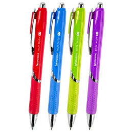 Ручка шариковая автоматическая Brauberg Delta Color, синяя, 0,7мм, линия письма 0,35мм 144202