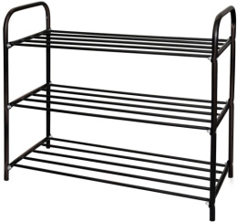 Этажерка для обуви металлическая широкая 3 полки 79х33х59см, Комфорт 3 медный антик Nika ЭТК3/А