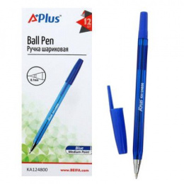 Ручка шариковая Beifa синяя, 0,5мм, супер легкое письмо KA 124800BL
