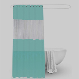 Штора для ванной EVA/ПЭ 180х200см, люверсы, голубой Радужный Дом РД66997
