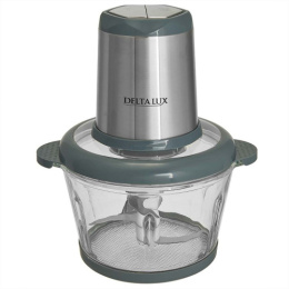 Измельчитель электрический 600Вт, 2л, двойной ножевой блок, серый Delta lux DE-7404