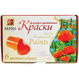 Краски акриловые  6 цветов Луч флуоресцентные 20мл 22С 1410-08
